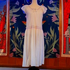 St Tropez creme crepe 💯 cotton summer dress